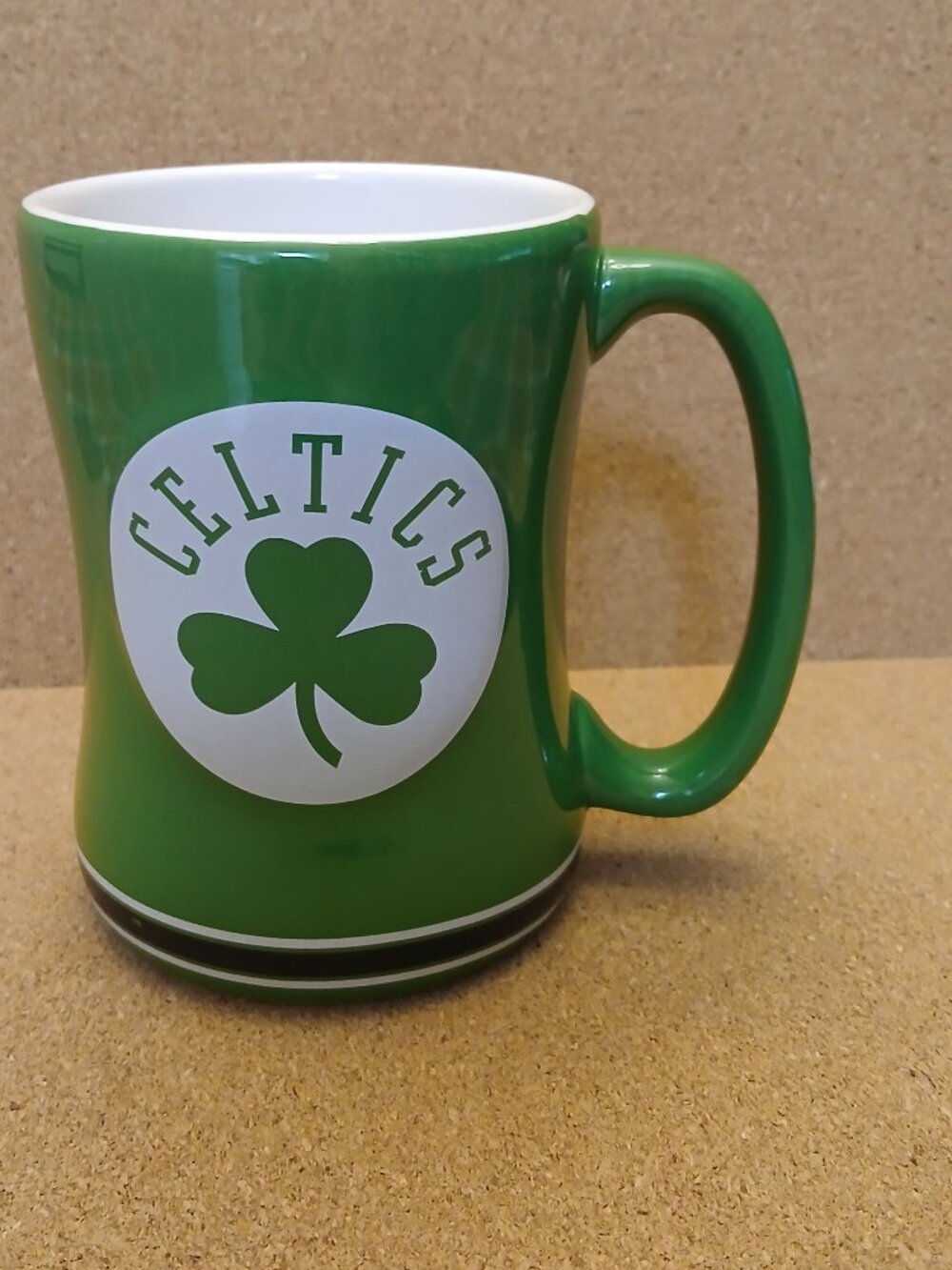CELTICS green mug.